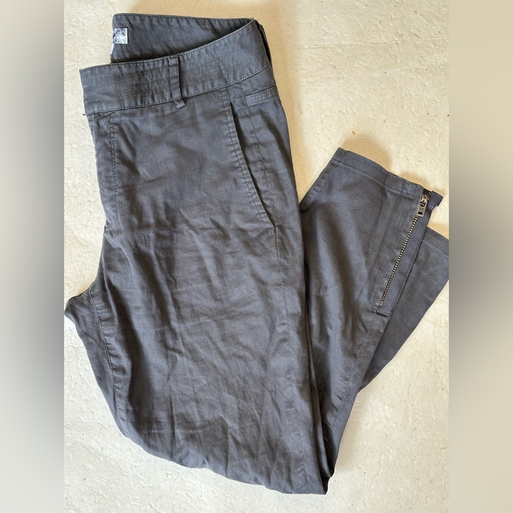 HELMUT LANG Charcoal Trousers  ankle zipper detail